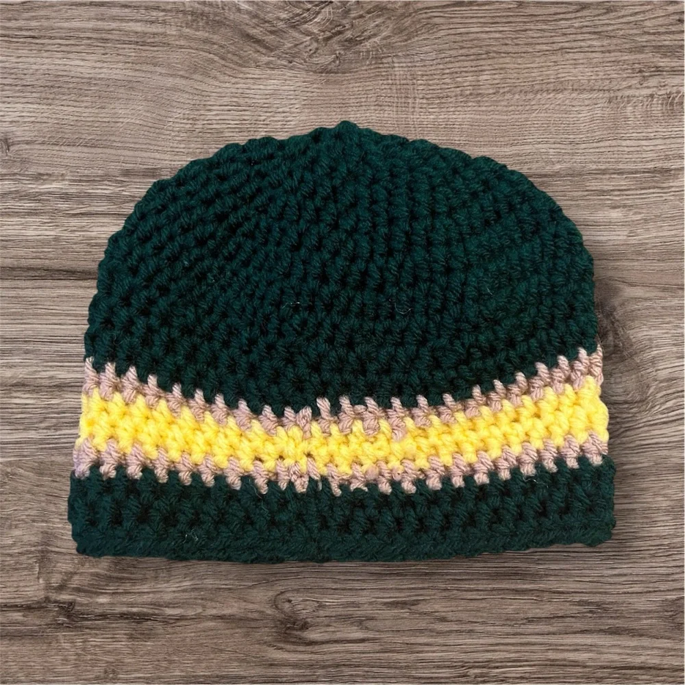 Crocheted‎ John Deere Green Yellow Winter Toddler Hat